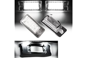 ‎BENEGES Beneges 2 Stück Fehlerfrei Xenon Weiß LED Kennzeichenleuchte Gehäuse Kompatibel mit 2001-2009 A3 A4 A6 A8 S3 S4 S6 S8 C6 Q7 RS4 RS6 Hintere Kennzeichenleuchten Lampe F1TZ-13550-A