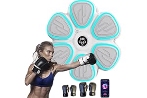 Oamger Machine de Boxe Musicale, Machine de Boxe avec Lumières LED, 9 Modes, avec Gants de Boxe, Comptage Intelligent et Bluetooth Musicboxing pour Entraînement à la Maison pour Enfants et Adultes