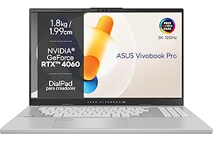 ASUS Vivobook Pro 15 OLED N6506MV-MA055W - Ordenador Portátil 15.6" 3K 120Hz (Intel Core Ultra 9 185H, 16GB RAM, 1TB SSD, NVIDIA RTX 4060 8GB, Windows 11 Home) Plata Fría - Teclado QWERTY español