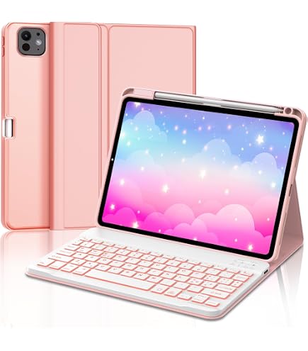 WAVATA Tastiera per iPad Air 13 pollici M4 2026/M3 2025/M2 2024 con Touchpad, Custodia Tastiera per iPad Pro 12.9 Pollici 6a/ 5a/ 4a/ 3a Gen Magnetica Bluetooth Retroilluminata QWERTY, Grigio