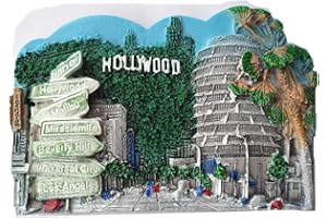 MUYU MAGNET Hollywood Los Angeles USA 3D Kühlschrankmagnet Souvenir Geschenk Reise Aufkleber Souvenir Zuhause & Küche Dekoration Magnetischer Aufkleber Kollektion Amerika Kühlschrank Magnet