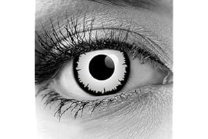 MYSA LENS Lentilles De Contact De Couleur halloween blanche Déguisement en vampire lunatic Etui Offert 12 Mois sans correction