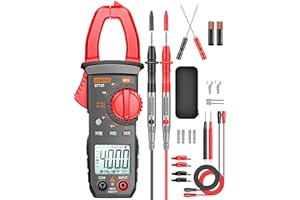ANENG Multimeter ST181 Stromzange,4000 Counts TRMS Auto Range Strommesszange mit AC/DC-Spannung,AC-Strom,Widerstand,Kapazität,Durchgang,berührungslose Spannungserkennung,Dioden,Elektrowerkzeuge