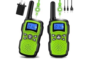 Wishouse Walkie Talkies for Kids Adults Rechargeable, Toys for 4 5 6 7 8 9 10 Year Old Boys Girls, PMR446 Kids Radios Long Range with Flashlight Lanyards, Camping Birthday Xmas Gifts Presents 2 Pack