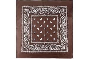 JOPHY & CO. Bandana 100% algodón unisex con estampado de cachemira y color liso, pañuelo bufanda para el pelo/cuello/muñeca/cabeza, COD.644