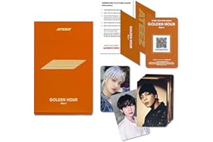 KQENT. ATEEZ - 10th Mini Album [GOLDEN HOUR : Part.1] (Platform Ver.) Case + Mini Card + Image Card + Photocard A + Photocard Z + Bookmark +Sticker + 2 Pin Badges + 4 Extra Photocards