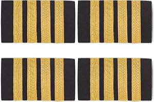 MAYJOYDIY 2 Paar Pilotenuniform Epauletten Kapitän Schulterklappen Insignia Sliders Epaulettenschieber