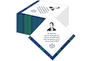 DPKOW 40 Scottish Napkins Burns Night Decorations, Robert Burns Napkins Tartan Paper Scottish Burns Night Serviettes Disposable, Burns Night Party Supplies Burns Night Table Decorations, 33 x 33cm