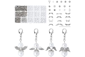 I LOVE MOM Porte-clés ange gardien à faire soi-même - Pendentif ange perlé Pour bricolage de mariage, bijoux - Artisanat - Ange perlé, Perle Verre Acrylique