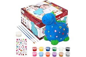 SOKA PLAY IMAGINE LEARN SOKA Paint Your Own Dinosaur Money Bank Arts & Crafts Kit Piggy Bank DIY Fun Creative Stationery Easy to Decorate Ceramic Craft Activity – Gift for Girls and Boys of Any Age