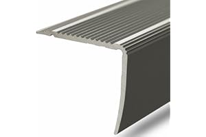 CASA PURA Perfil integral de mamperlán autoadhesivo, aluminio, para escalera, forma de L, ancho 30 mm, en muchos colores y longitudes, Hueso