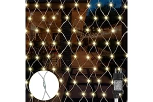 ‎GRESONIC Gresonic 270er LED 3m*3m Lichternetz Lichtervorhang Lichterkette Warmweiß Deko Leuchte Innen und Außen Weihnachten Hochzeit mit Stecker (270LED, Dauerlicht)