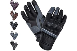 MAXAX ST-11 Gants Moto Motocross Scooter Homologués CE Gant Tactile Respirable Homologué 1KP Norme Européenne CE - En Cuir Véritable - Confortable et de Qualité - Unisexe et Mi-saison - Taille S M L XL