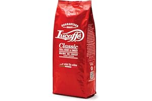 Lucaffé, Classic, mieszanka ziaren kawy, mieszanka premium Arabica i Robuststa, aromat palenia, nuty orzecha laskowego, pełna i urocza, 1 kg saszetka, espresso