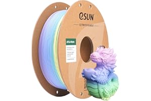 eSUN Filament PLA Arc-en-Ciel Mat 1.75mm, Filament PLA Multicolore, Bobine de 1KG (2.2 LBS) pour Imprimantes 3D, Macaron