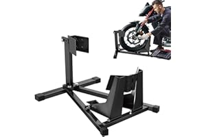 UISEBRT Support de roue avant de moto en acier - Support de montage compatible avec les pneus de 17" à 21" et 90-130 mm de largeur - Avec pieds en caoutchouc antidérapants - Dimensions : 620 x 460 x