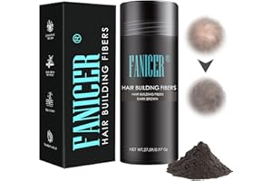 AUBEIFOU Hair Fibres Dark Brown,Hair Fibres for Thinning Hair,Powder for Natural Look,30g Bottle,Dark brown