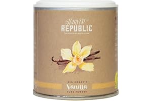 HARVEST REPUBLIC Poudre de vanille bio 25 g pour smoothies et shakes Superfood végétalien