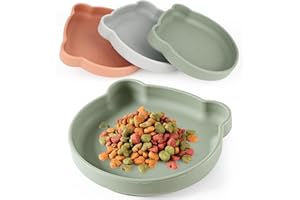 WUBUSHAN Katzennapf Flach, Silikon Katzen Napf, Katzennäpfe Mit Saugnapf, Futterschüssel Katze, Katzenfutter Wasserschale für Hunde Katzen Hasen, Katzenteller für Trockenfutter und Nassfutter