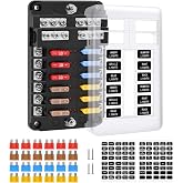 ENDARK Portafusibles 12v, 12 V&iacute;as ATC/ATO Caja Fusibles con Indicador LED | 24 Fuses, Negative Busbar, Fireproof PBT Housing,