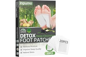Inpumo Detox Fußpflaster Entgiftung,20 Stück Entgiftungspflaster Füße, Natürliche Fußpads Deep Cleansing Foot Pads，für Stressabbau & Tiefschlaf，Entfernung von Giftstoffen und Reinigung des Körpers