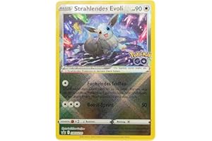 BB-Toy-Trades kompatibel für Pokemon GO Strahlendes Evoli V SWSH230 Schwert & Schild Black Star Promo Karte - DEUTSCH - Einzelkarte Fullart Holo + Toploader