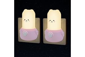 ANNMORE Lampka nocna dla dzieci, gniazdko z przełącznikiem, 2 sztuki, lampka nocna, miś, dekoracja, do pokoju dziecięcego, lampka do drzemki, dla noworodka, prezent