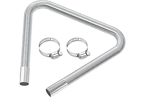 ‎URAQT URAQT Abgasrohr Standheizung, 120 cm Abgasschlauch für Stromerzeuger Auto Edelstahl Abgasrohr Metallschlauch Abgasrohr Standheizung Diesel abgasrohre mit Zwei Edelstahlklammern für Diesel Heizung