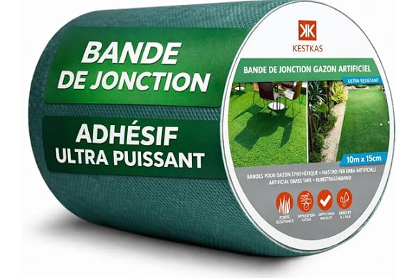 Bande de Jonction Gazon Synthetique 15cm x 10m | Ruban de Jointure | Scotch Gazon Synthetique Exterieur | Colle pour Gazon Synthétique | Ruban à Gazon Artificiel Auto-adhésif.