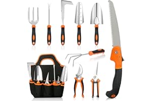 MQHUAYU Gartenwerkzeug Set, 10 Stück Heavy Duty Gartengeräte Set, Gartenset Werkzeug für Gartenarbeit, Geschenke für Frauen und Männer
