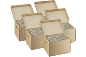 IMBALLAGGI 2000-5 Scatole Trasloco 40x30x30, Scatole Cartone con Coperchio e Divisori per Trasporto 24 Porta Bicchieri o 12 Calici Fino 5kg, Scatoloni per Trasloco 100% Eco Doppio Strato Rinforzato