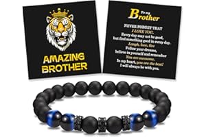 JONAKO To My Son Grandson Nephew Brother Bracelet Gifts, Elastic Rope Beads Bracelet for Teenage Boys Men, Birthday Graduation Back to School Christmas Confirmation Gifts for Boys