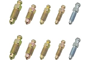 Wjelet Juego de tornillos de purga de pinza de freno, tornillos de purga para cilindro maestro y pinza de freno de disco, construcción de acero resistente para coche, moto, bicicleta, mantenimiento
