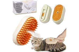 Amebleak Brosse à Vapeur pour Chat, 3 En 1 Peigne De Massage En Spray Pour Chats, Brosse de Toilettage Multifonction pour Chat, Steamy Brush Cat Pour Chats à Poils Courts Et Longs
