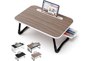 WEIQILE Small Lap Desk，Laptop Bed Desk 48 x30 cm for Breakfast in Bed, Work and Study, Home Office, Laptop Stand for Sofa、Couch、Bed, (Small Brown 48x30)