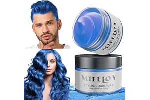 COUKULA 4,23 Unzen Blau Temporäre Haartönung, Blue Instant Hair Cream Mud, Natürliche Haarfarbe Frisur Pomade, Unisex Styling Haartone Wax, 120g Haar Wachs für Party Cosplay Halloween Weihnachten
