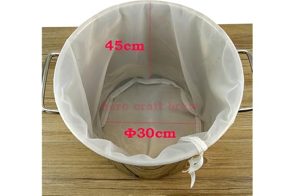Sacs de Brassage filtrant, Sacs filtrants Blancs en Maille Fine avec Plusieurs Tailles réutilisables pour Tous Les Grains de Brassage, Presse à vin, Cordon de Serrage, Infusion dans Un Sac (3045)