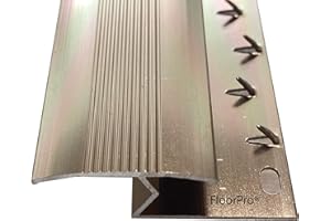 FLOORPRO Carpet to Tile/Flooring/Wood/Laminate Transition Threshold Strip - Metal Plate Strip Door Bar Z Edge - Bronze/Copper Colour