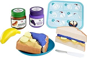 Little Tikes Creative Chef Peanut Butter & Jelly Kit - con Arena de Juego Make-It! Mix, 10 Accesorios, Sandwichera Realista de Juego Simulado, NO Comestible, para Niños y Niñas Mayores de 3 Años