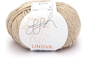 ggh Linova - 050 - Arena - Algodón con lino para tejer y hacer ganchillo