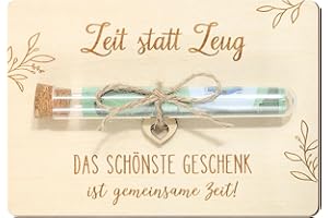 BOFUNX Zeit statt Zeug Geldgeschenke Verpackung mit Reagenzgläser Lustige Geldverpackung Wunscherfüller Geschenke aus Holz für Weihnachten Geburtstag Hochzeit Jugendweihe Reisen