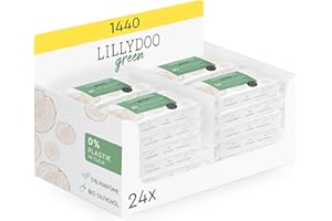 ‎LILLYDOO LILLYDOO green natürliche Feuchttücher, 1440 Stück (24 x 60), 100% plastikfrei, ohne Parfüme (FSC Mix)