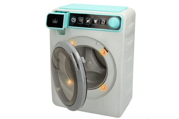 COLORBABY Play - Tvättmaskin med ljus och ljud för pojkar och flickor, barn leksaksapparater, mini tvättmaskin för lek, hushållsleksaker, batterier ingår (46899)