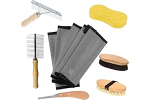 AMZENTIALS - Ensemble de 4 Guetre Anti Mouche Cheval | Bottes Antimouches pour Chevaux (Ensemble de 4), 45,7x35,5 cm, Kit de Nettoyage Inclus | Bottes pour Chevaux