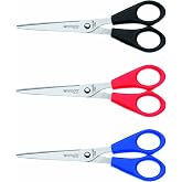 Westcott E-31032 00 Office Scissors Set of 3 Blue/Red/Black