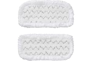 Woozoo, Set de 2 serpillères à récurer, Capture poussière, cheveux & poils d'animaux, Polyester/nylon, Lavable à la main, Pour Electric Mop IC-M01 - Scrub Pad MC-P01 - Blanc