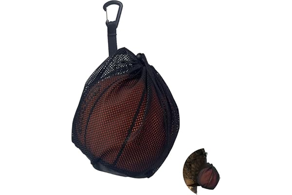 DALAETUS Sac à Balles Portable avec Cordon et Crochet, Filet Ballon pour Transport Basket-Ball, Volley-Ball, Football, Sac à Balles pour Athlètes et Entraîneurs (Noir)