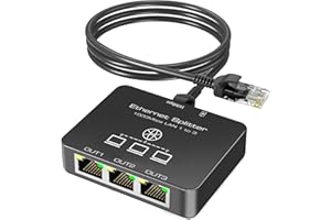 KiWiBiRD Ethernet Splitter 1 to 3, RJ45 Lan 1000Mbps Internet Gigabit Network Switch 3 Port Adapter for Cat 8 7 6 5e 5 Cable, Compatible with Router Gaming PC Laptop PS5 PS4 Xbox TV Box