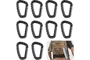 MisFun 10 Pièces Mousqueton Plastique, Mousqueton Tactique, Petit Mousqueton, Escalade Clip, Forme de D en Plastique Mousquetons, pour Les Randonnées et Autres Activités de Plein Air