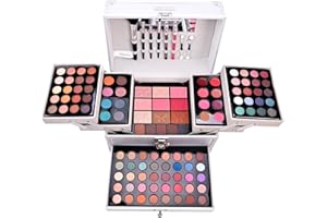 VOLKSROSE Kit de Maquillaje 118 Piezas, Set de Regalo Cosmético Completo para Mujeres y Principiantes con Paleta de Sombras de Ojos, Rubor, Gloss de Labios, Estuche de Maquillaje Ideal para Viajes y Uso Diario